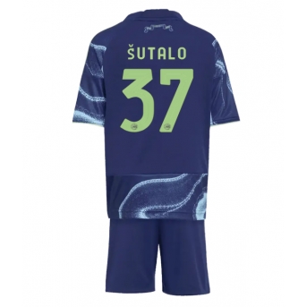 Billige Fotballdrakt Ajax Josip Sutalo #37 Replika Bortedraktsett Barn 2025-26 Kortermet (med bukser)